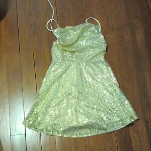 Sparkling Gold Sequin Dress Size S